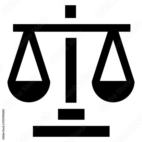 Justice Scale Icon: Legal Balance Symbol for Law, Fairness and Equality