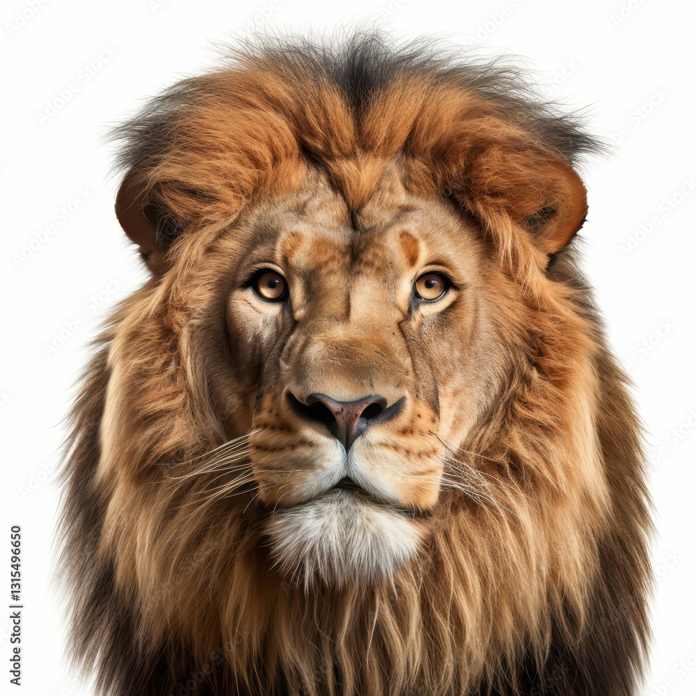 Fototapeta premium Impressive lion head design, meticulously cut, brings a powerful presence to any project with its bold details.