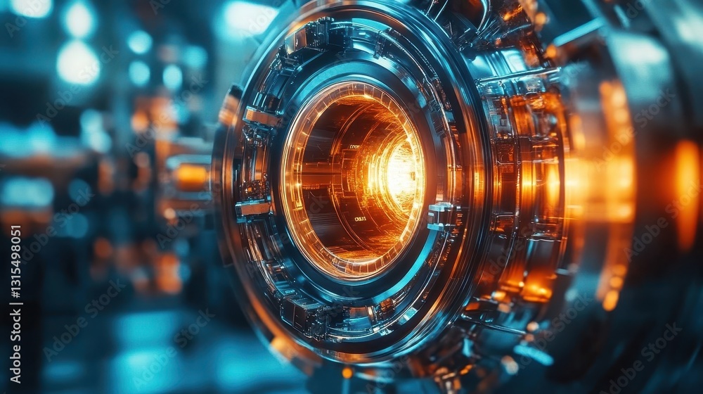 A nuclear fusion reactor experiment aiming to create a breakthrough in clean energy, Nuclear Energy, Futuristic and hightech A nuclear fusion reactor experiment aiming to create a breakthrough in clean energy, Nuclear Energy, Futuristic and hightech