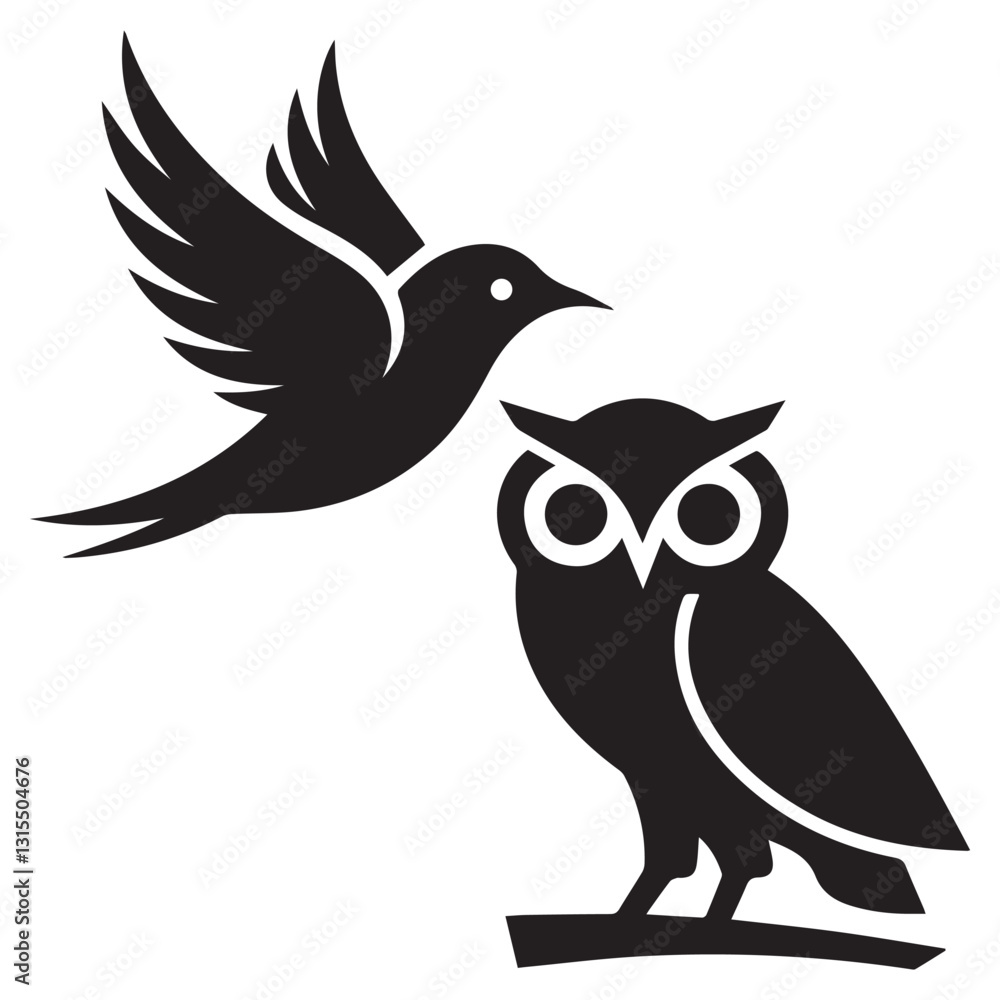 Fototapeta premium owl on a white background