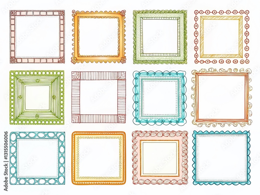 Hand-Drawn Rectangle Frames: Doodle Borders & Scribble Text Boxes for Design Projects Hand-Drawn Rectangle Frames: Doodle Borders & Scribble Text Boxes for Design Projects
