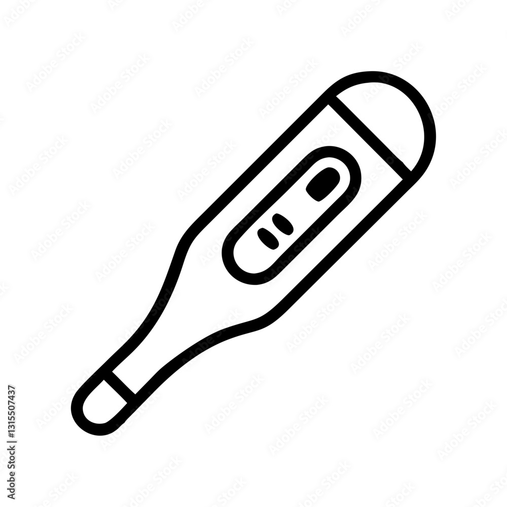 Digital thermometer icon displaying water temperature Digital thermometer icon displaying water temperature