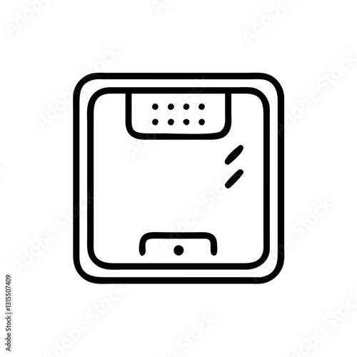 Digital bathroom scale icon with sleek design, fitness concept