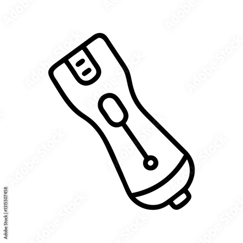 Electric foot file icon, minimalist design, black and white colors