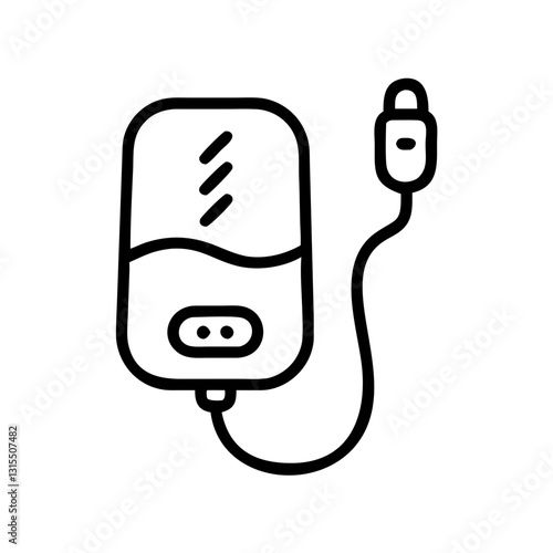 Electric heating pad icon for comfort, wellness concept