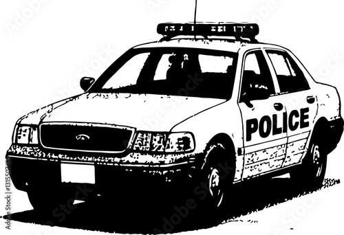 police car abstract illustration