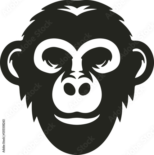 A playful monkey vector design featuring a cute, expressive monkey swinging from a tree branch, with vibrant colors and bold outlines, capturing its energetic and mischievous nature.