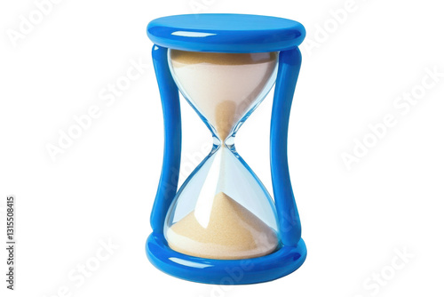 3d Sand Clock icon symbol on isolated purple background. Time management, Time to sleep, Time to work, countdown concept. 3d Minimal cartoon hourglass sand clock. 3d render.