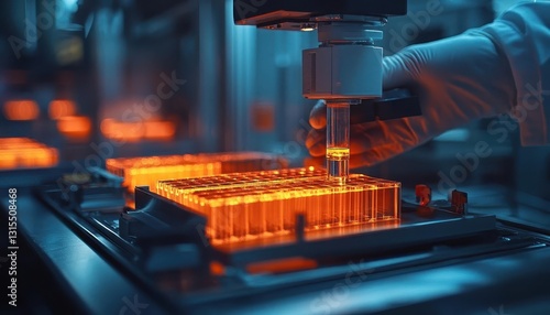 Engineers working on nextgeneration batteries for energy storage in renewable energy grids, Energy Storage, Advanced and efficient