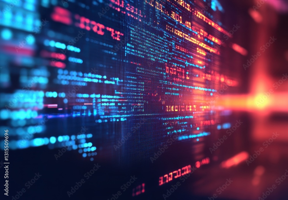 Abstract digital data visualization with colorful binary code streams in futuristic technology background for use in digital artwork and tech themes Abstract digital data visualization with colorful binary code streams in futuristic technology background for use in digital artwork and tech themes