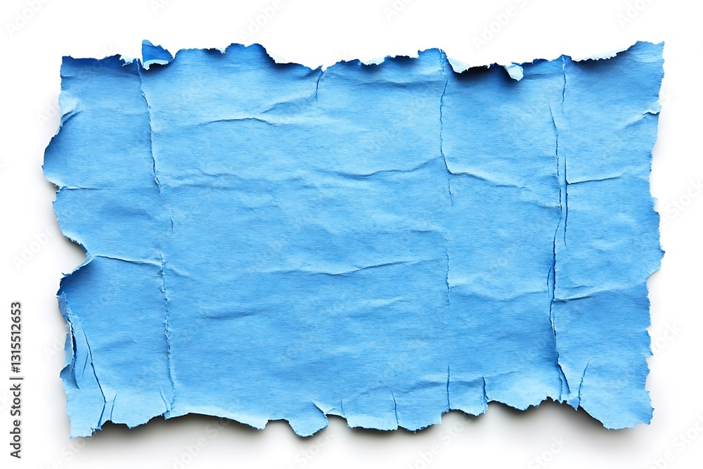 Obraz premium Blank blue cardboard piece torn with design texture 