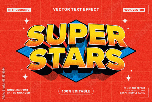 Super Stars Vintage Editable Text Effect