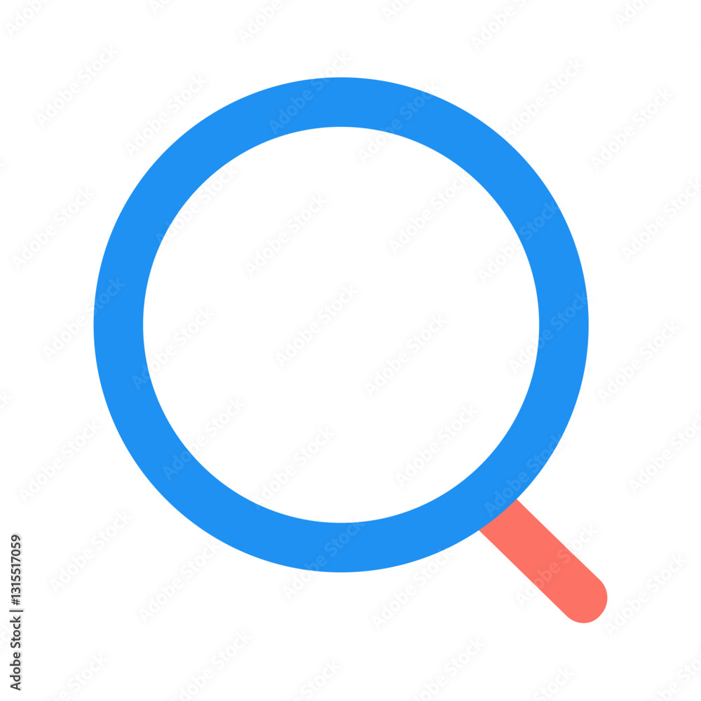 A Vibrant Blue Magnifying Glass Icon, Ready To Explore New Discoveries And Uncover Hidden Truths With A Simple, Clean Design A Vibrant Blue Magnifying Glass Icon, Ready To Explore New Discoveries And Uncover Hidden Truths With A Simple, Clean Design