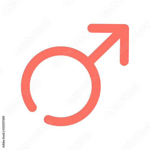 A Gentle Coral Male Symbol Representing Gender Identity And Inclusivity With A Minimalist And Clean Design