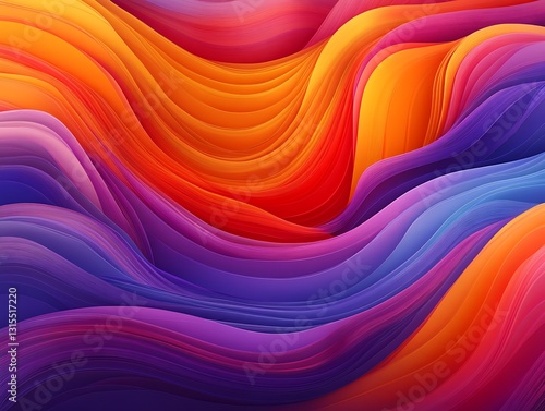 Wallpaper Mural Dynamic gradient waves with blend of vibrant hues and fluid motion Torontodigital.ca