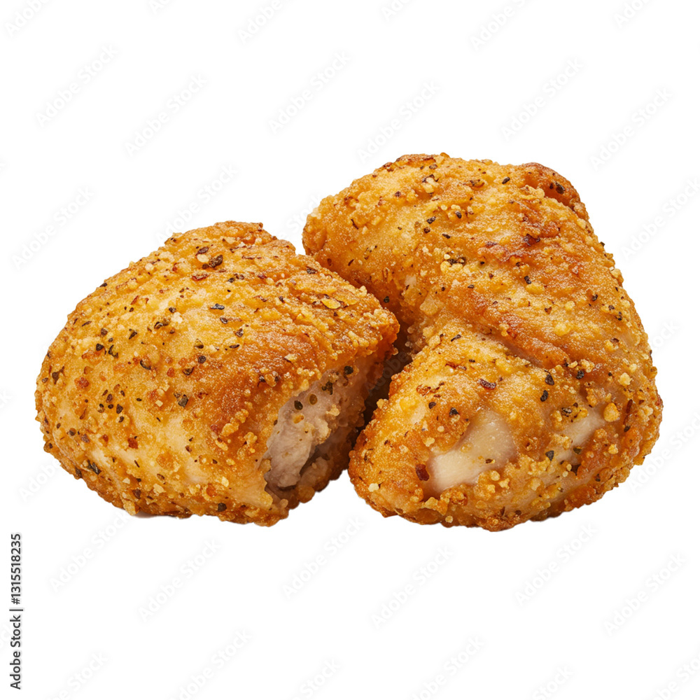 Breaded chicken pieces offering a crispy and tasty snack or meal option. Breaded chicken pieces offering a crispy and tasty snack or meal option.