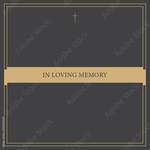 in loving memory:  Invitation Card Illustration with Blank Text Area