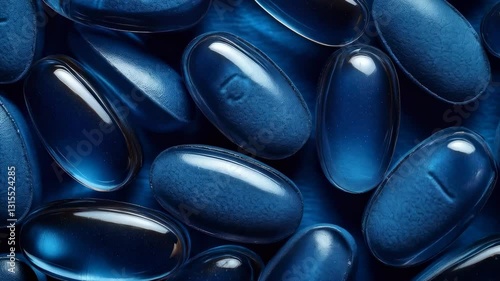 Blue Medical Pills and Nutraceuticals for Health and Wellness