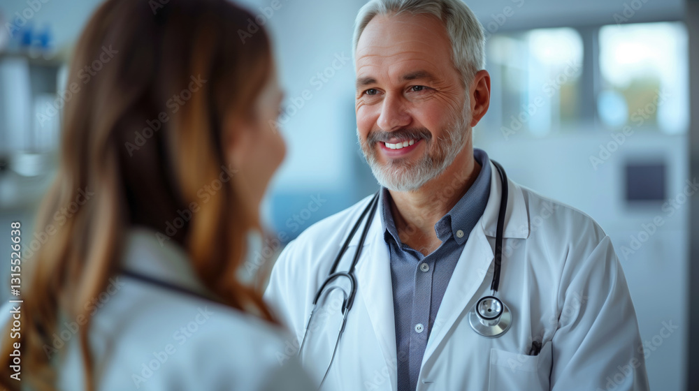 A doctor engages with a patient in a clinic, discussing health concerns and providing care during a routine visit A doctor engages with a patient in a clinic, discussing health concerns and providing care during a routine visit