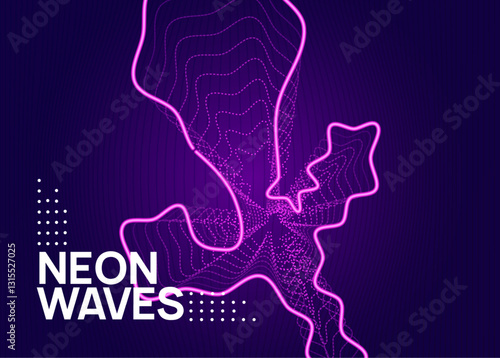 Music Flyer. Trance Cover. Blue Fest Background. Edm Electro Graphic. Discotheque Poster. Electronic Beat Illustration. Violet Night Club Banner. Pink Music Flyer