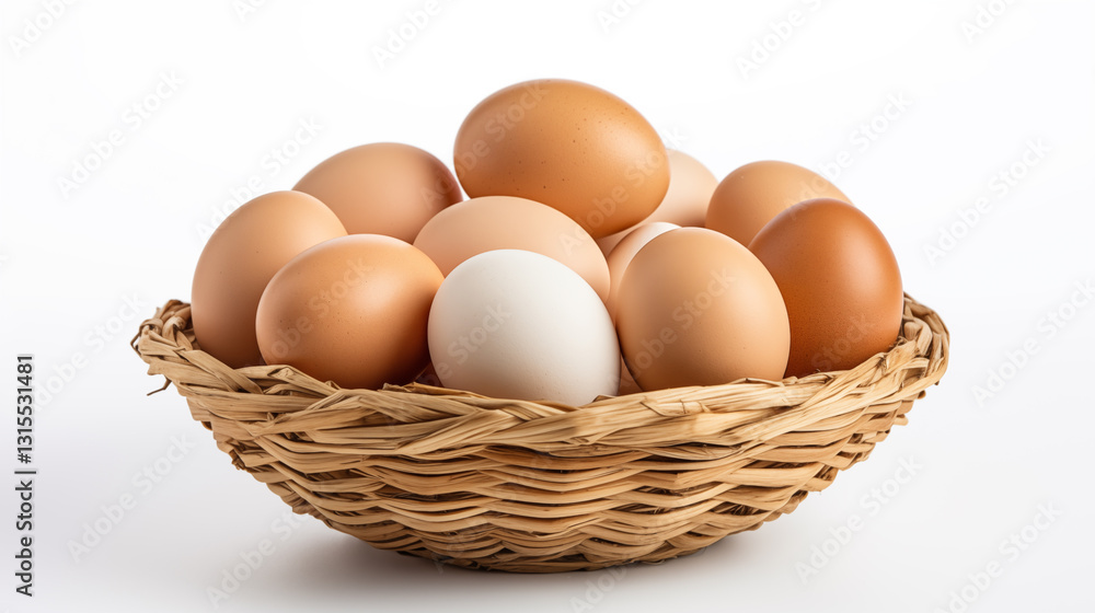 Eggs in a basket illustration ~ Created using Generative AI Eggs in a basket illustration ~ Created using Generative AI