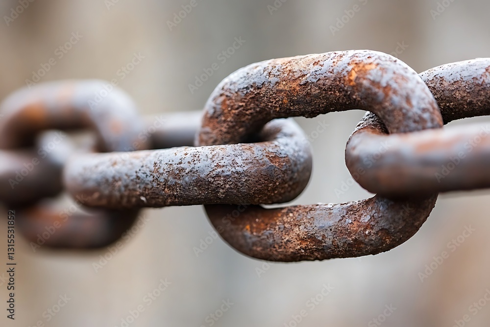 Rusty chain links close-up Rusty chain links close-up