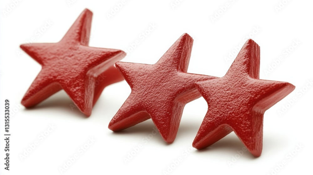 Red Decorative Stars on a Smooth White Surface for Festive Decor Red Decorative Stars on a Smooth White Surface for Festive Decor