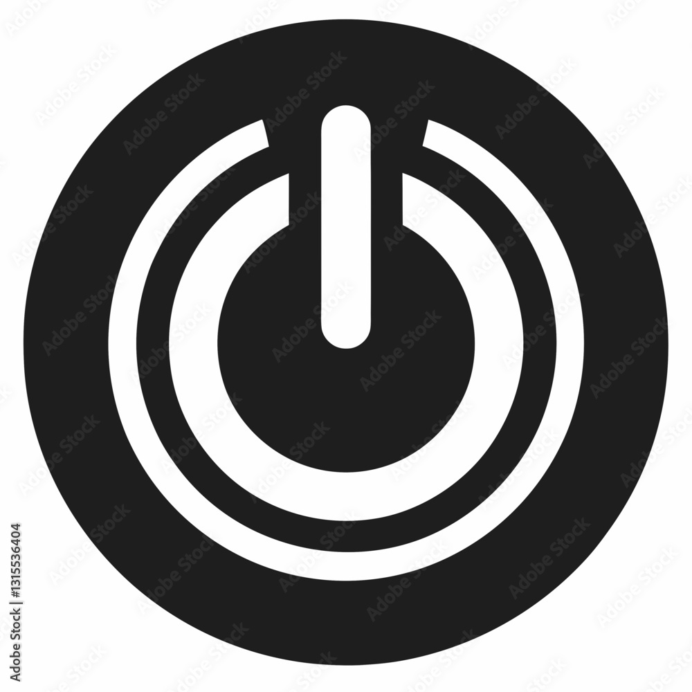 power icon on metal internet button power icon on metal internet button