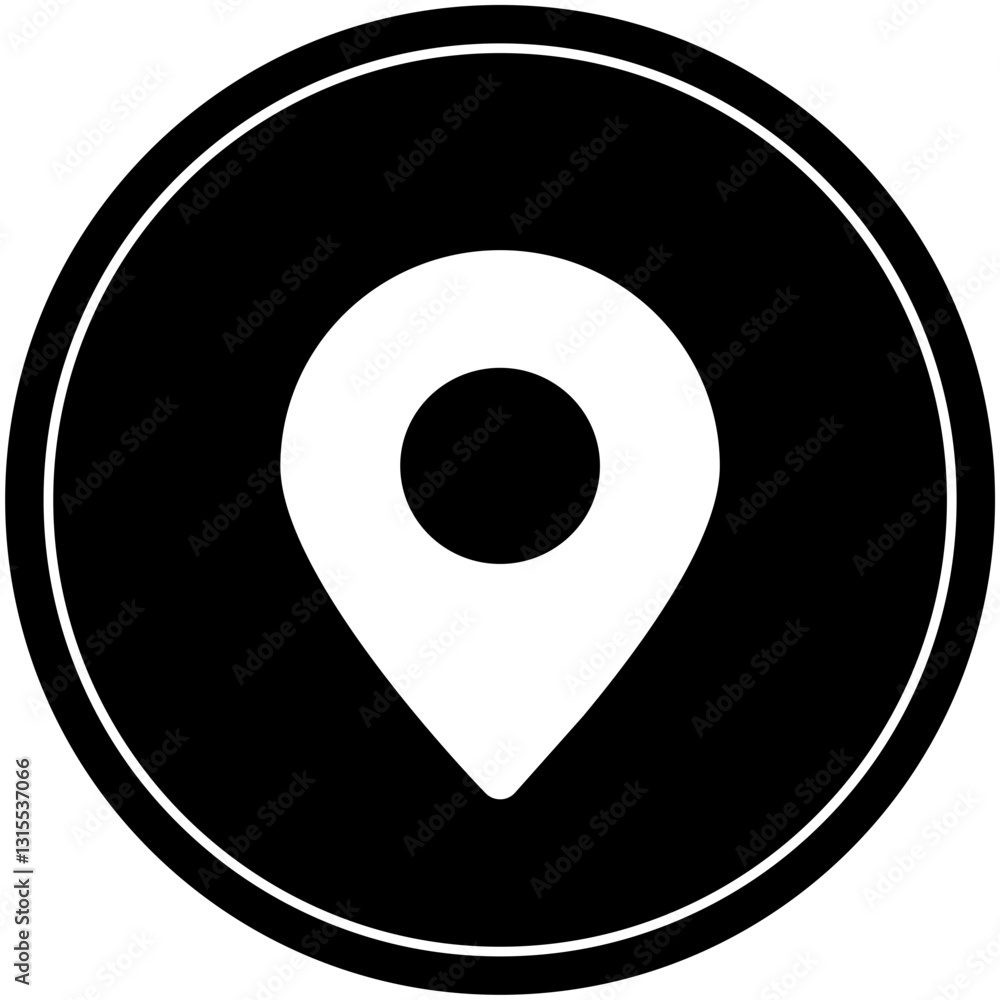 Finding Your Way Home A Simple White Map Pin On A Black Circular Background Signifying Location And Guidance With A Minimalist Design Finding Your Way Home A Simple White Map Pin On A Black Circular Background Signifying Location And Guidance With A Minimalist Design