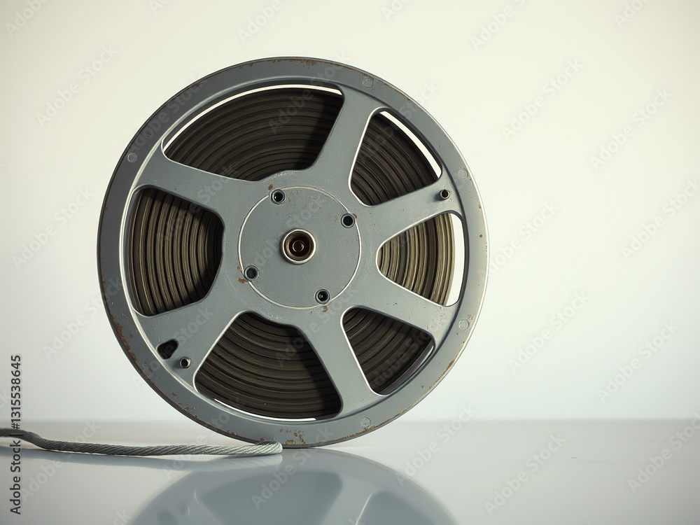 Obraz premium Cluttered Reel, Single Wave, Aged Silver & Warm Pastel Tones