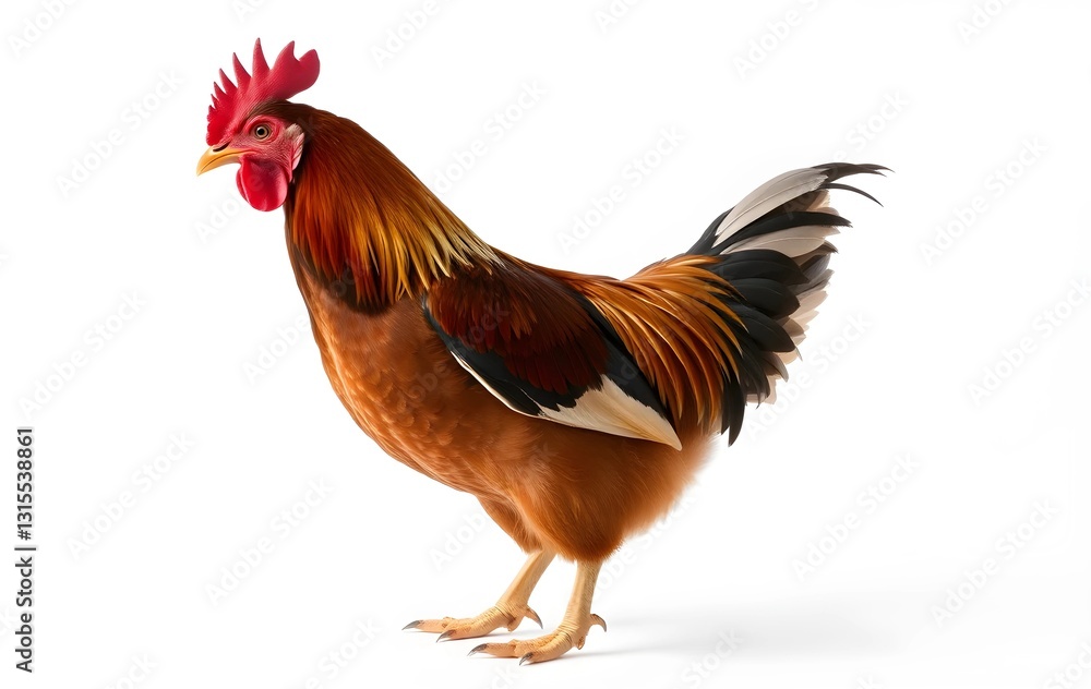 Fototapeta premium rooster isolated on white background, Chicken Hen
