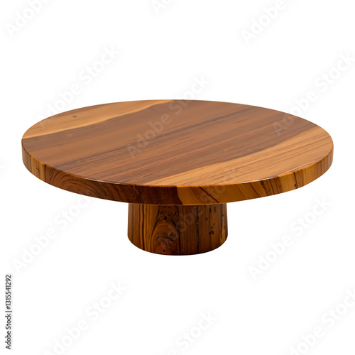 Wooden dessert board, isolated on transparent background