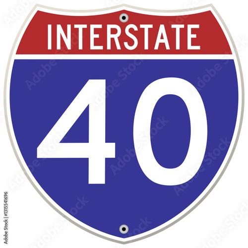 I-40 Interstate Road Sign vector