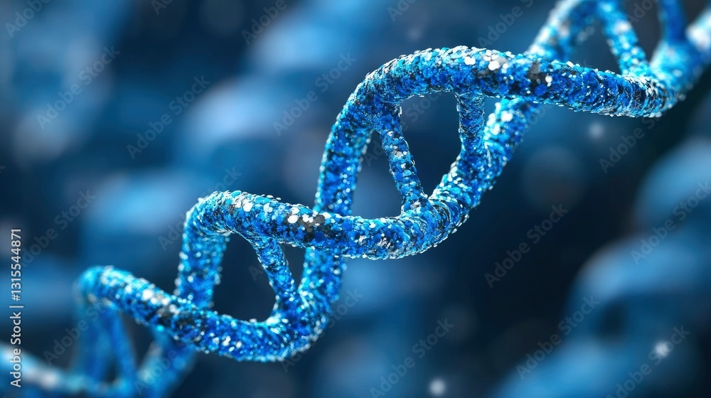 Abstract Representation of DNA Double Helix Microscopic View of Genetic Code