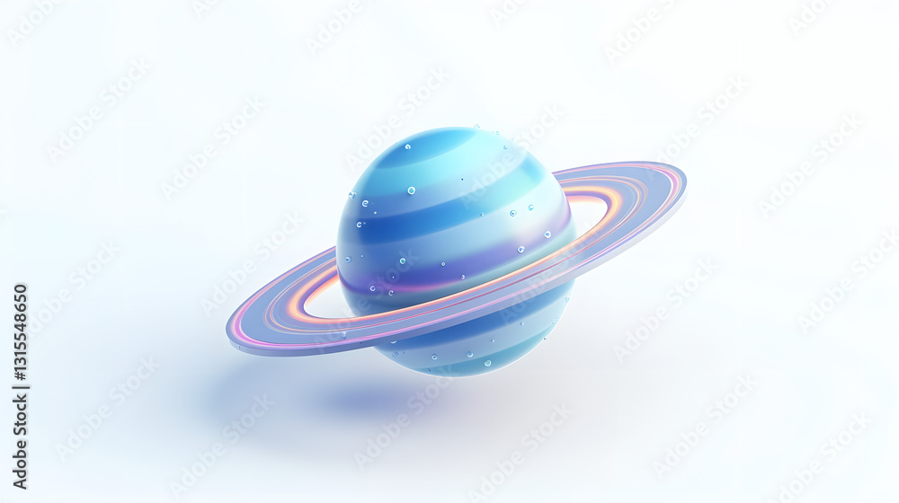 Planet Neptune colorful isometric 3D Planet Neptune colorful isometric 3D