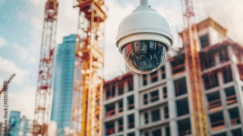 Construction Site Surveillance Camera in Urban Setting