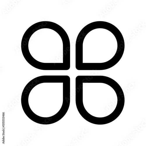 Four Interconnected Teardrops Symbolizing Unity, Resilience, And Shared Emotions In A Minimalist Black And White Design
