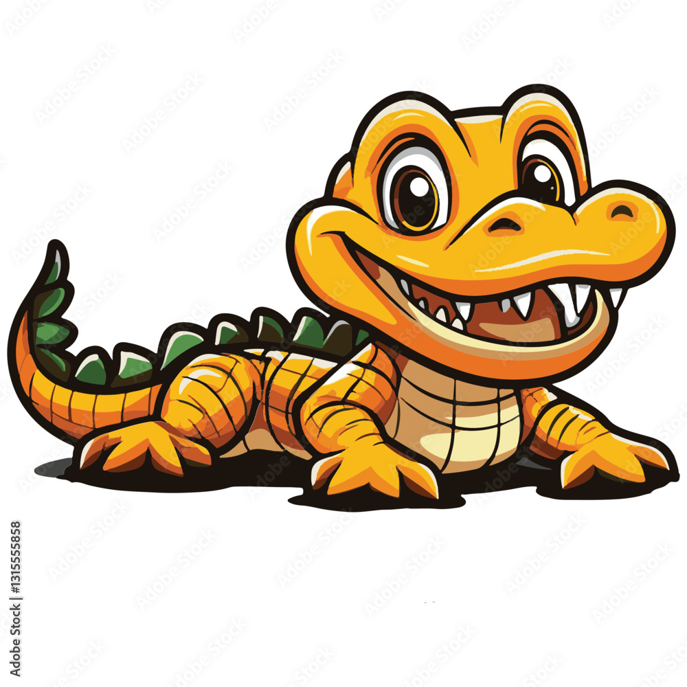 Obraz premium Crocodile Simple Vector Logo