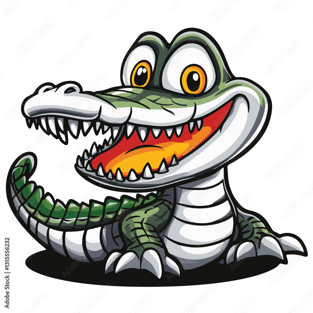 Obraz premium Crocodile Simple Vector Logo