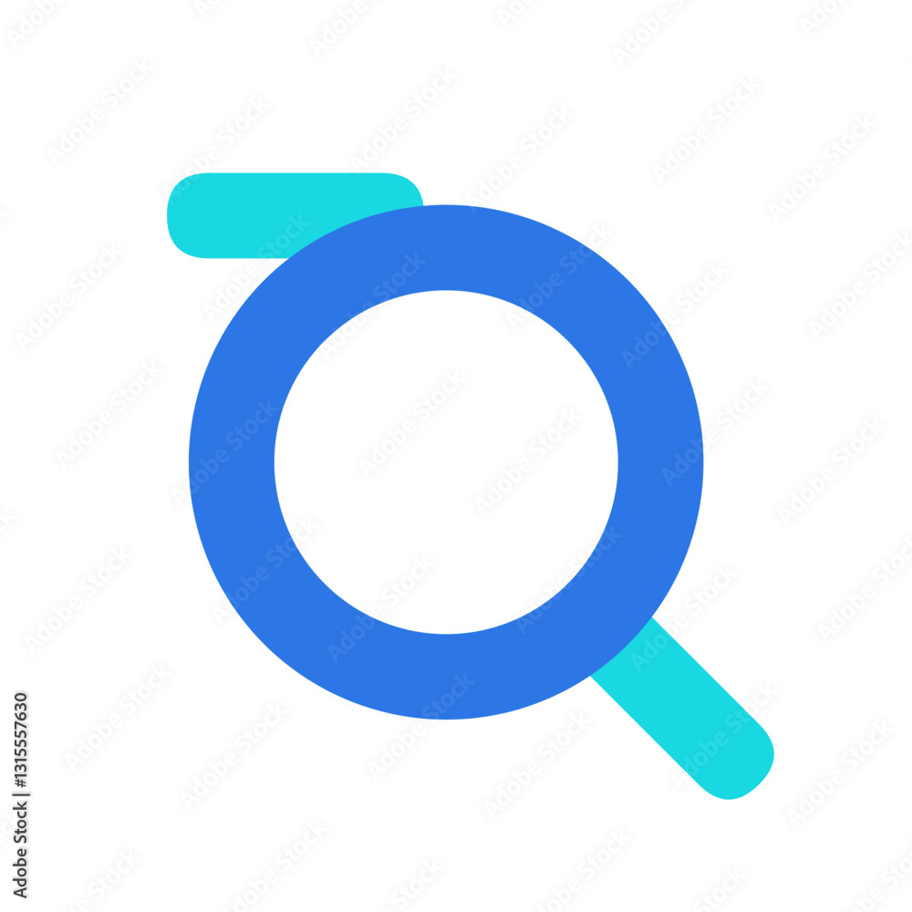 A Vibrant Blue Circle Magnifying A Bright Future, Symbolizing Exploration And Discovery With Clean Lines And A Teal Accent A Vibrant Blue Circle Magnifying A Bright Future, Symbolizing Exploration And Discovery With Clean Lines And A Teal Accent