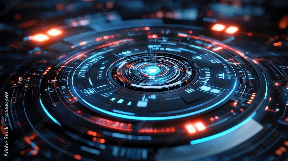 Futuristic Technology Close-Up with Bright Lights Futuristic Technology Close-Up with Bright Lights