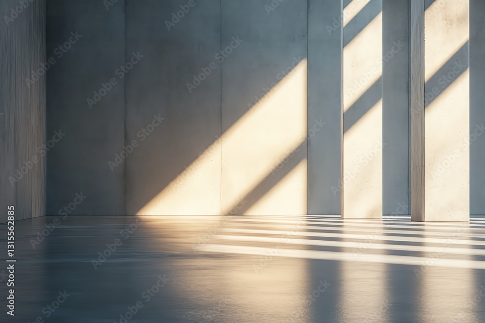 Intense light beams over a sleek concrete floor, symbolizing clarity and focus Generative AI Intense light beams over a sleek concrete floor, symbolizing clarity and focus Generative AI