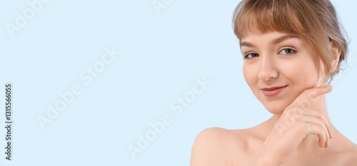 Pretty young woman with nud...