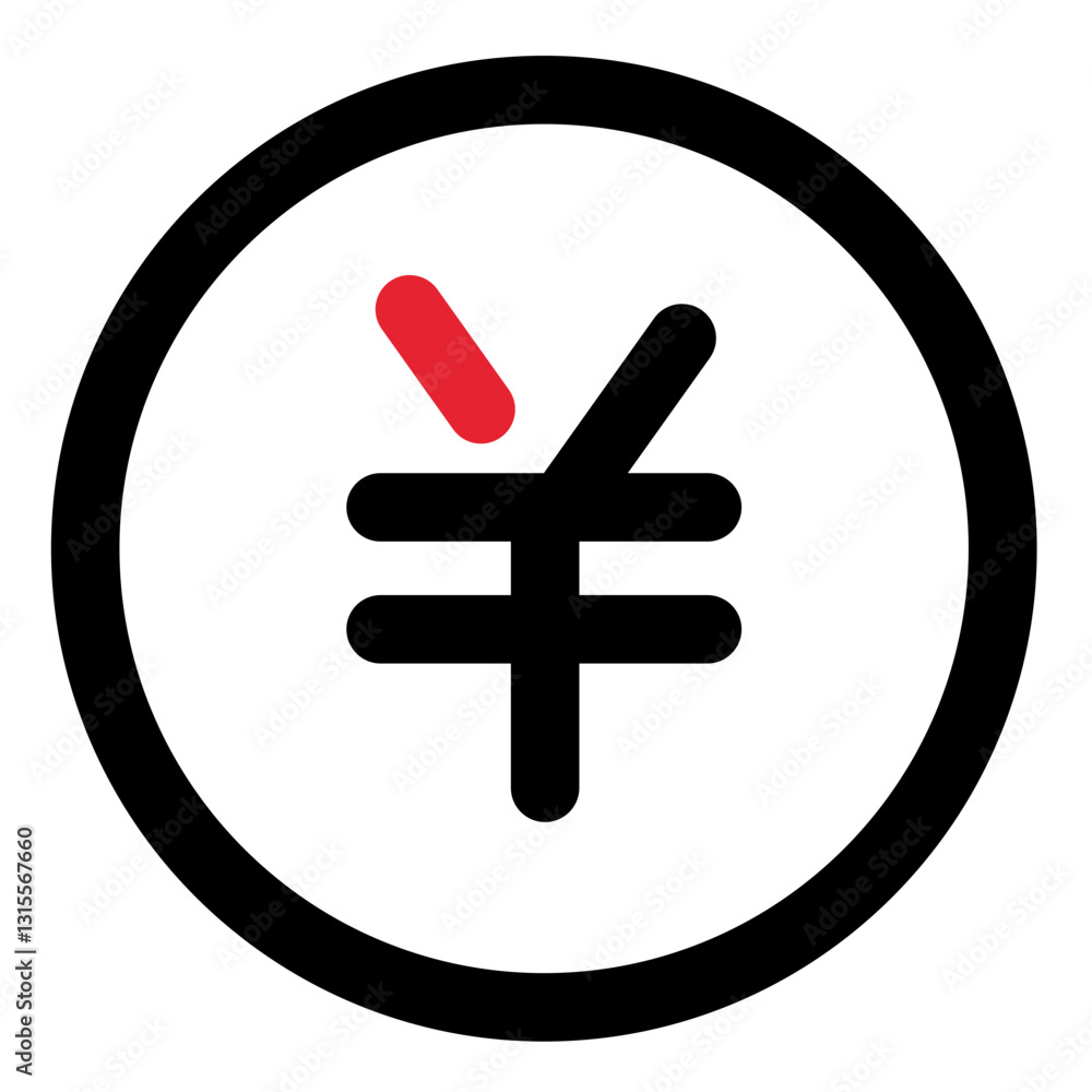 A Bold Stylized Yen Symbol Integrated With A Rams Head, Representing Financial Strength And Resilience In A Simple, Circular Design A Bold Stylized Yen Symbol Integrated With A Rams Head, Representing Financial Strength And Resilience In A Simple, Circular Design
