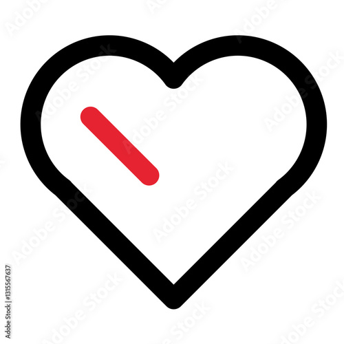 A Broken Heart Mending, Finding Hope And Healing In Simple Lines And Bold Red, Signifying Resilience