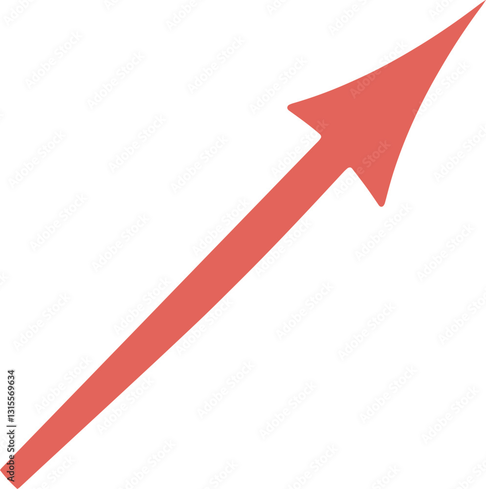 Red arrow icon and rise and direction concept Red arrow icon and rise and direction concept