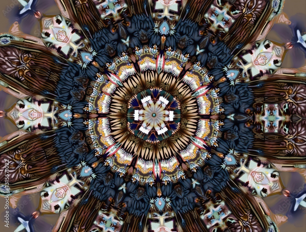 Obraz premium Intricate 3d kaleidoscope pattern creating hypnotic visual effect