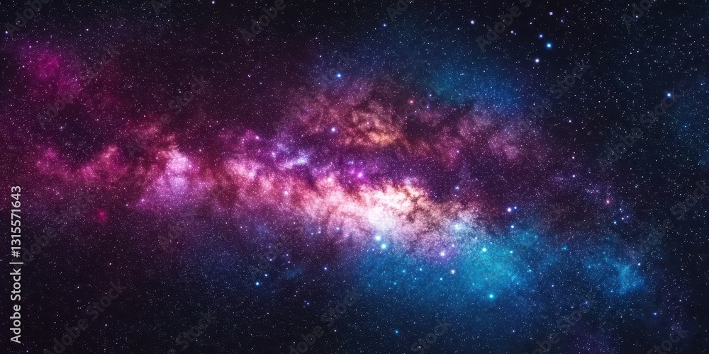 A stunning cosmic image showcasing a vibrant galaxy filled with swirling colors of pink, blue, and purple against a dark starry background. A stunning cosmic image showcasing a vibrant galaxy filled with swirling colors of pink, blue, and purple against a dark starry background.