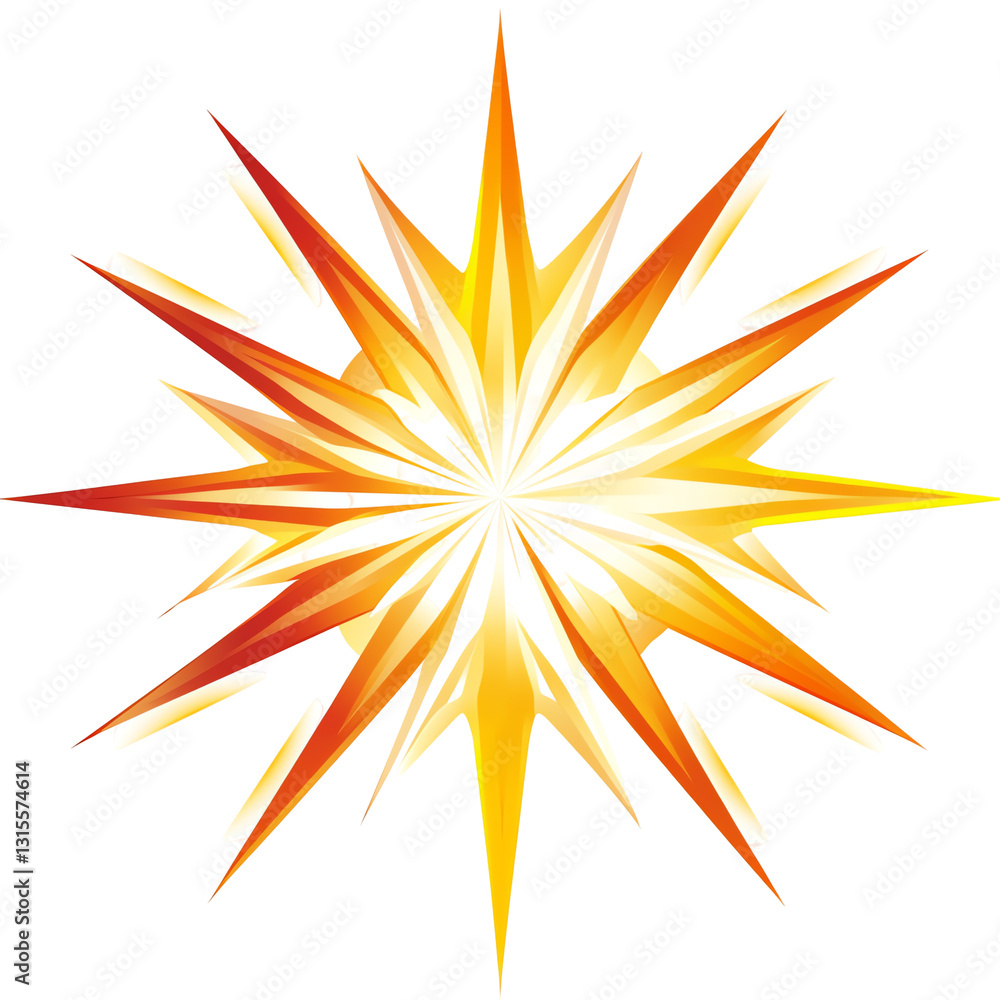 Abstract Burst of Light and Energy with Yellow and Orange Rays Abstract Burst of Light and Energy with Yellow and Orange Rays