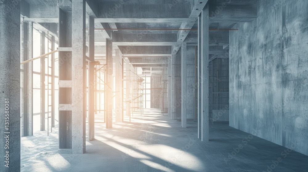 Modern Interior of a Building Under Construction Modern Interior of a Building Under Construction